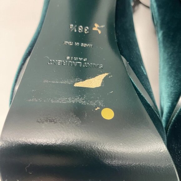 NEW SAINT LAURENT Velluto Master Platform Heels – Women’s Size 8.5 – Emerald - Picture 6 of 10